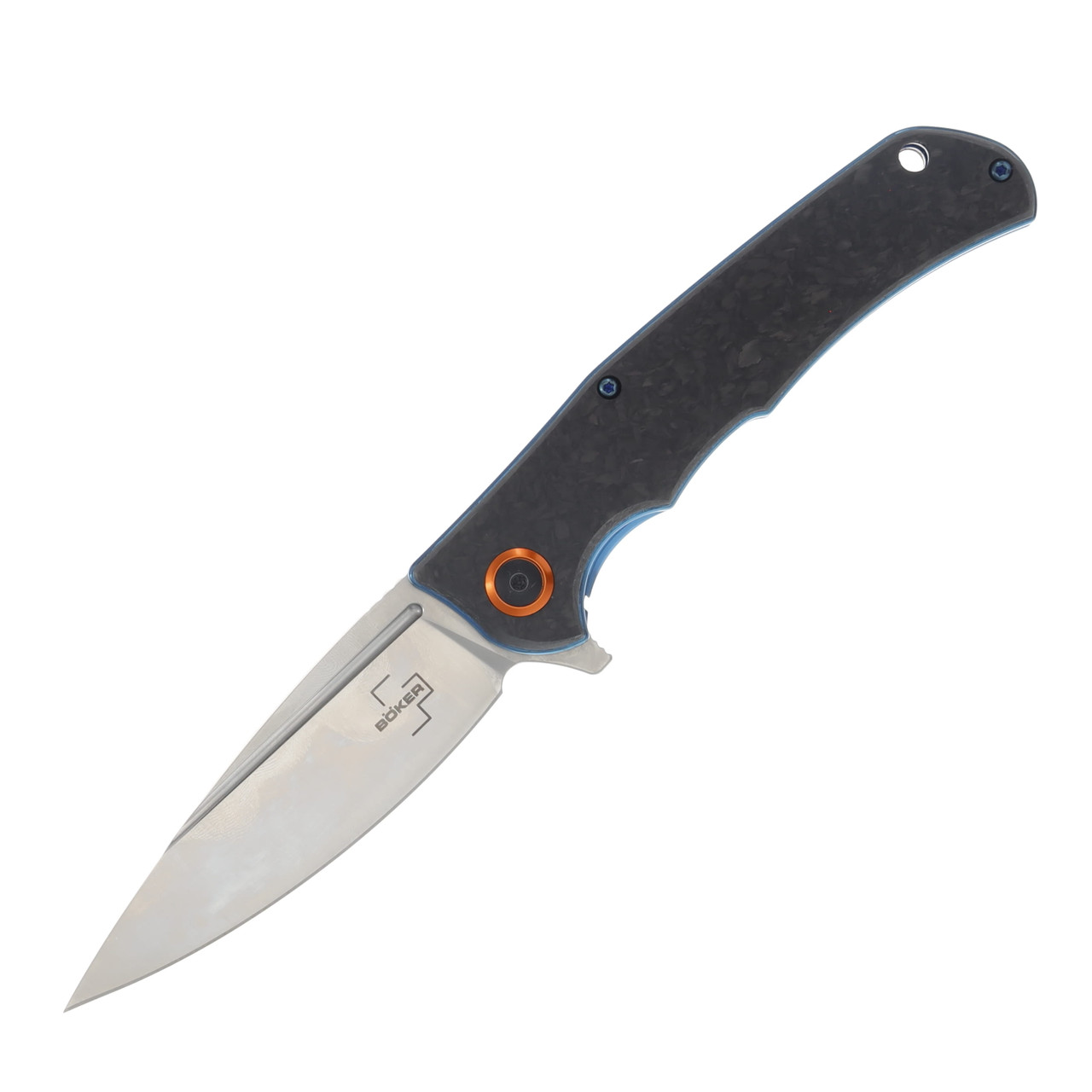 Böker Plus Nubilum Dark Gray 3.58 Inch Plain Uncoated Drop Point BK01BO492