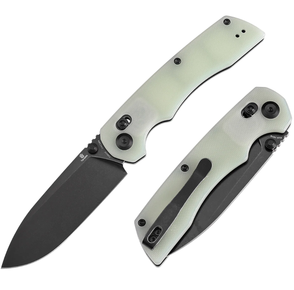 Tenable Kryo Crossbar Lock Folding Knife Blackwash 14C28N/Jade G-10 T1001V4