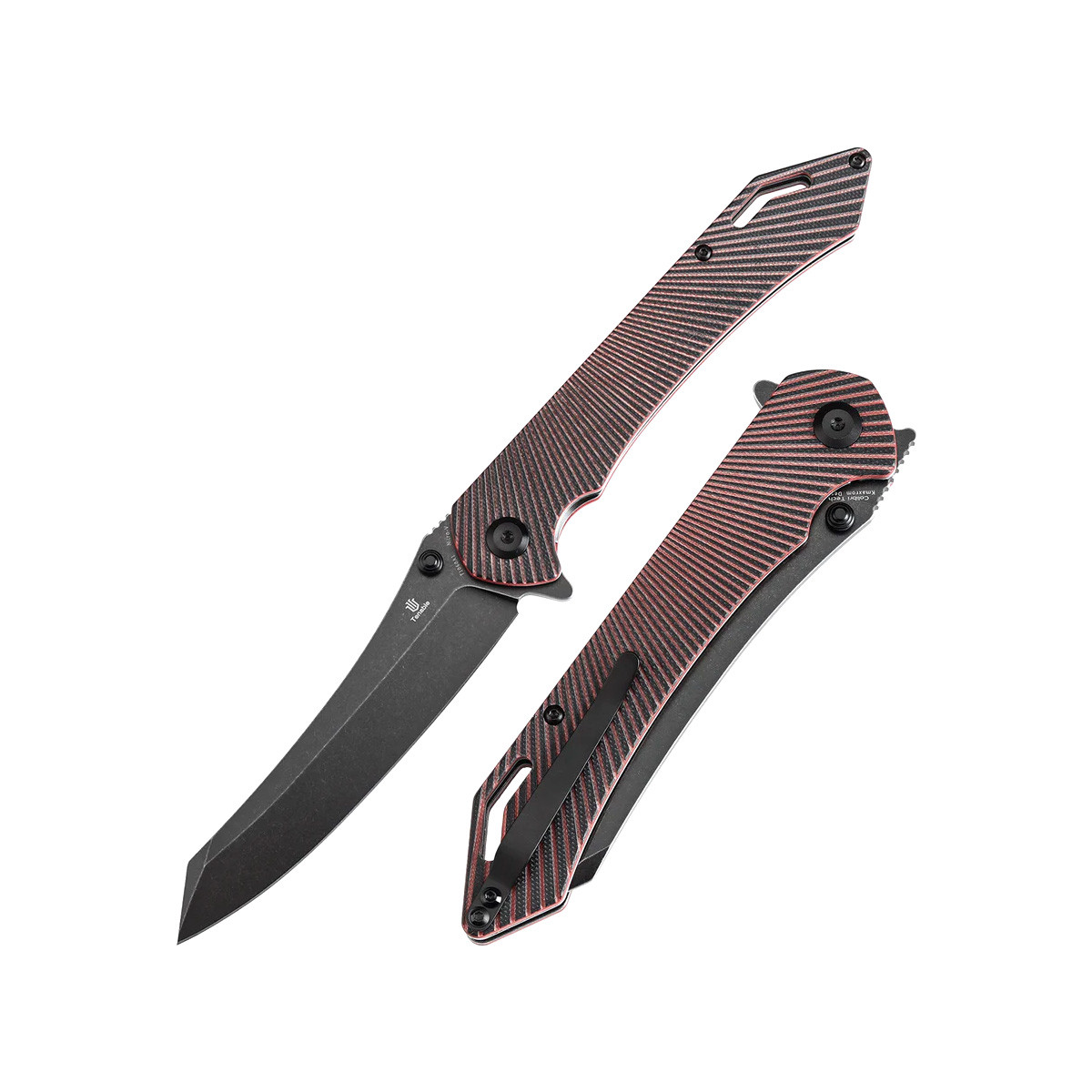 Tenable Knives Colibri Tech Black & Red G-10 Handle Blackwash Nitro V Blade 