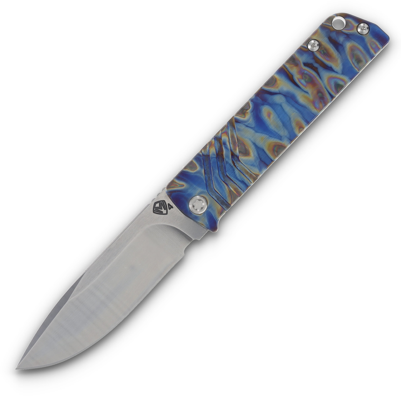 Medford The Antik S45VN Tumbled Drop Point Blade Faced/"Tsunami" Handle Std Hardware Brush/"Tsunami" Clip