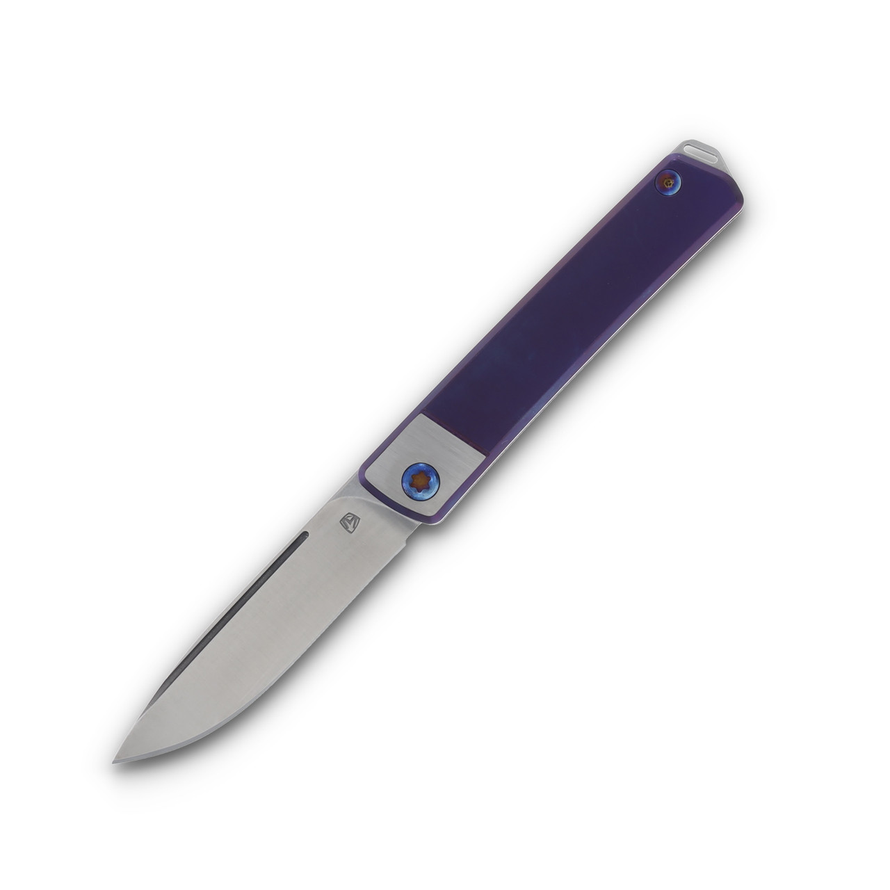 Medford Gentleman Jack 2 Slip Joint Violet Titanium 3.1" Tumbled Drop Pt