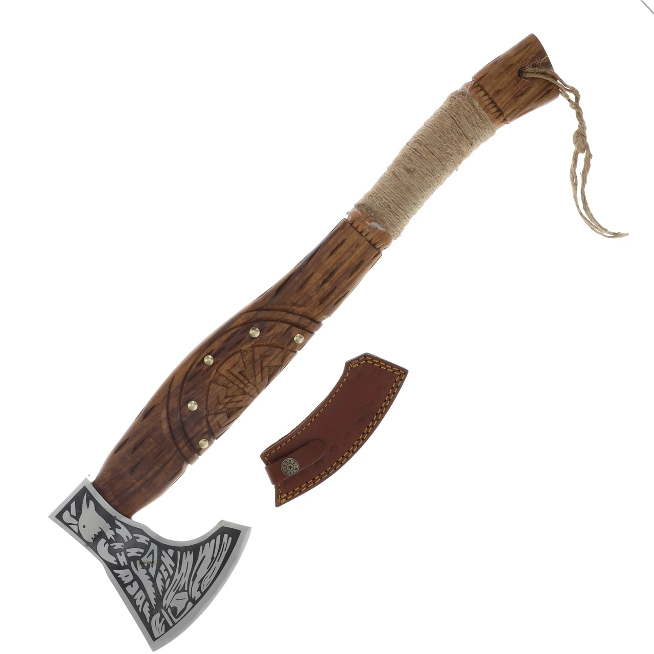 Szco 22Inch Viking Compass Axe SS Leather Sheath 882489