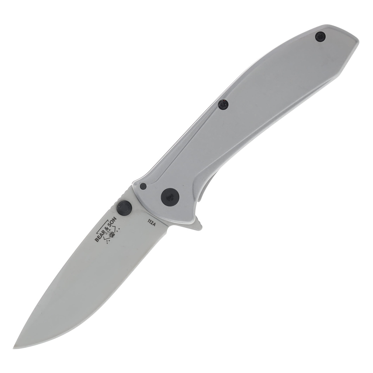 Bear & Son Folding Knife Stainless Steel 2.87in Plain Satin Drop Point BR112A