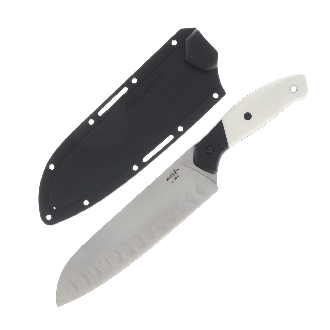 Bear & Son Professional Santoku Knife White Smooth Bone BRWSB30