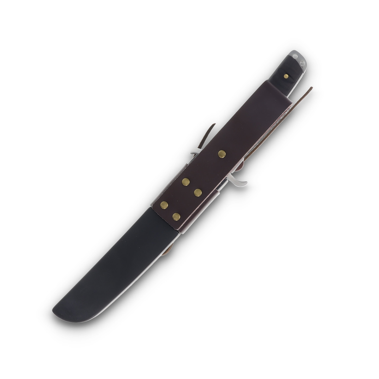 Komoran Tanto Ebony Handle Leather and Kydex Sheath KO049 KO049