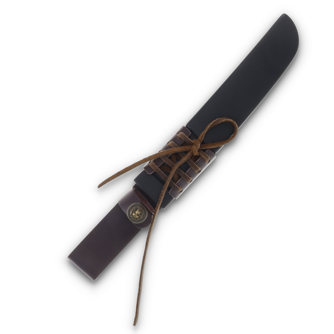 Komoran Tanto Ebony Handle Leather and Kydex Sheath KO049 KO049