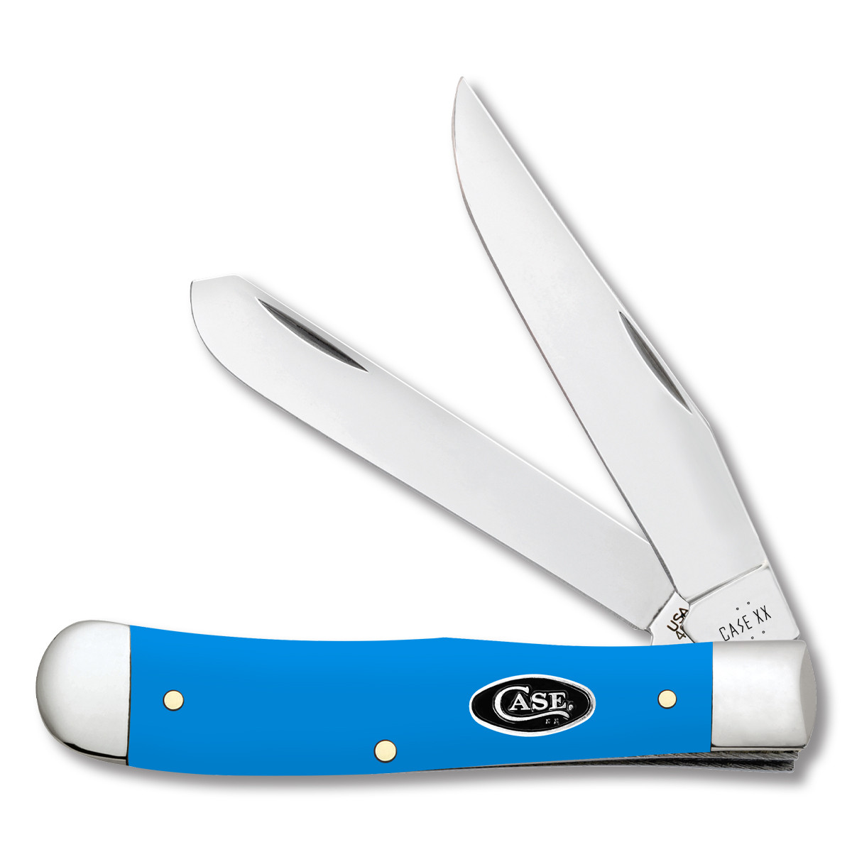 Case XX Small Trapper Folding Knife Light Blue Synthetic
