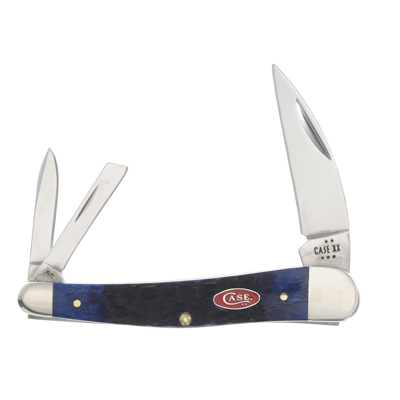 Case XX Rogers Corn Cob Jigged Blue Bone Seahorse Whittler Folding Knife CA06889