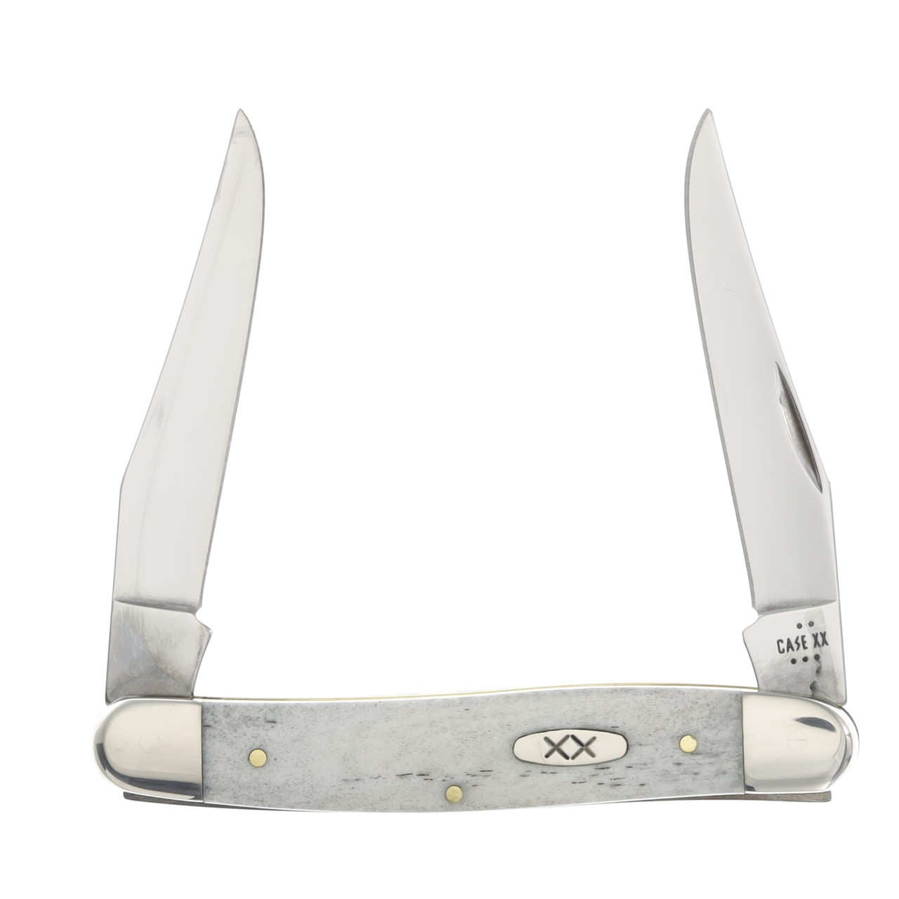 Case XX Smooth Natural Bone Muskrat Folding Knife CA13317