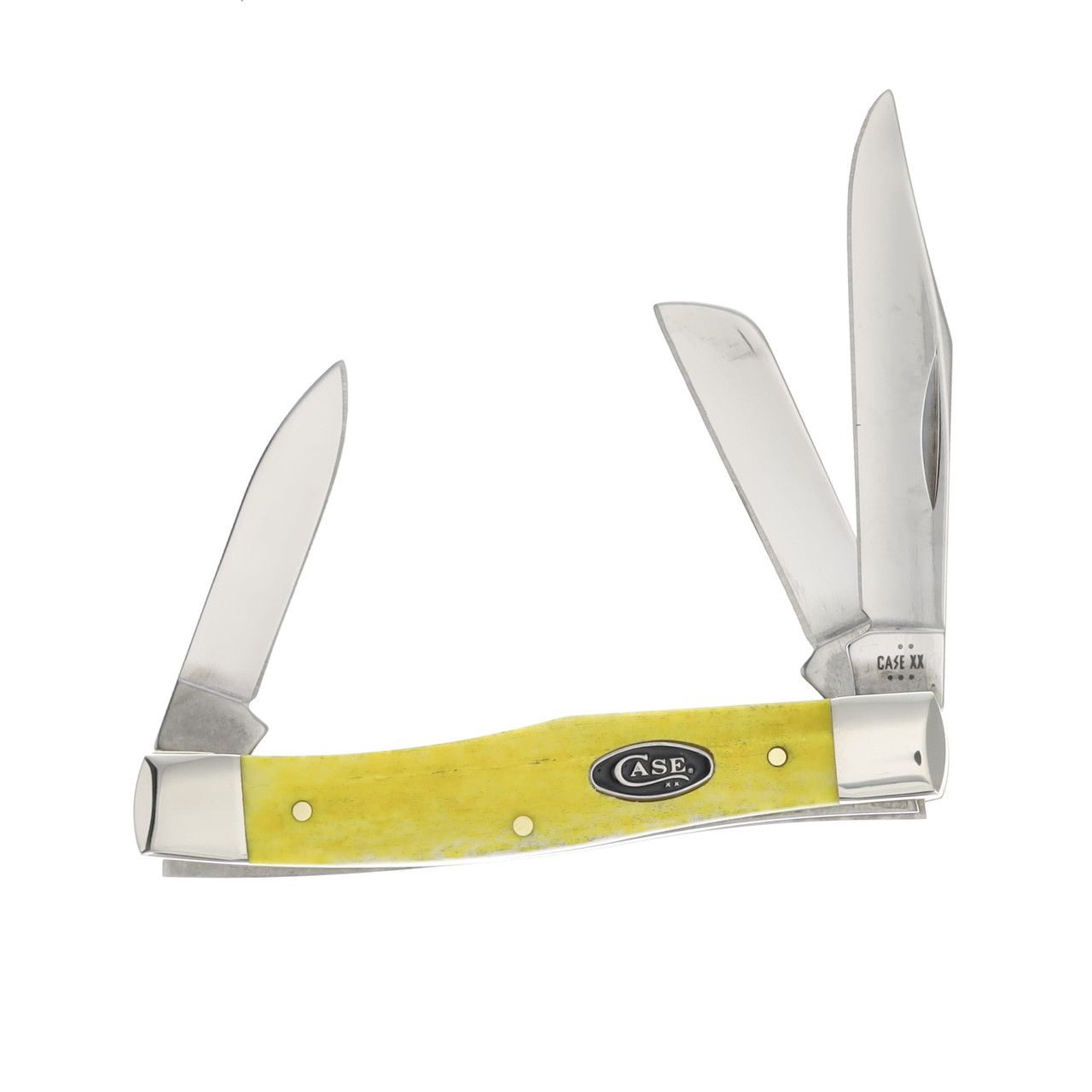 その他 kazu Case XX Smooth Yellow Bone Medium Stockman Folding Knife CA20029
