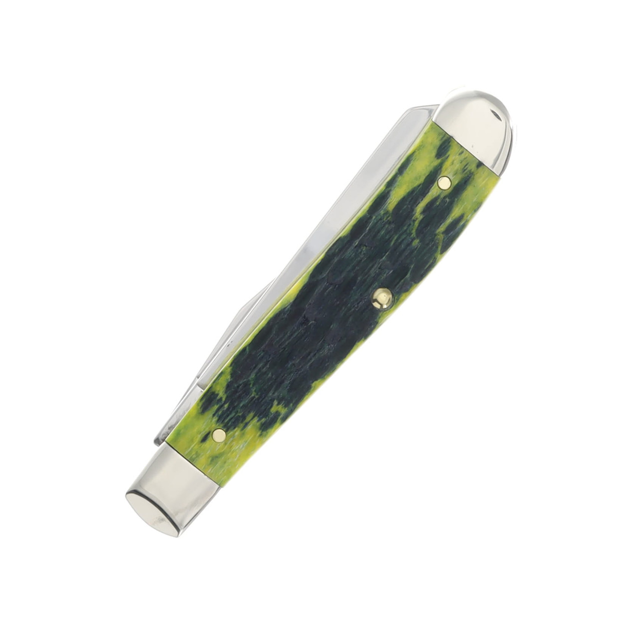 chipi.  Case XX Trapper Folding Knife Green Apple Peach Seed Jigged Bone