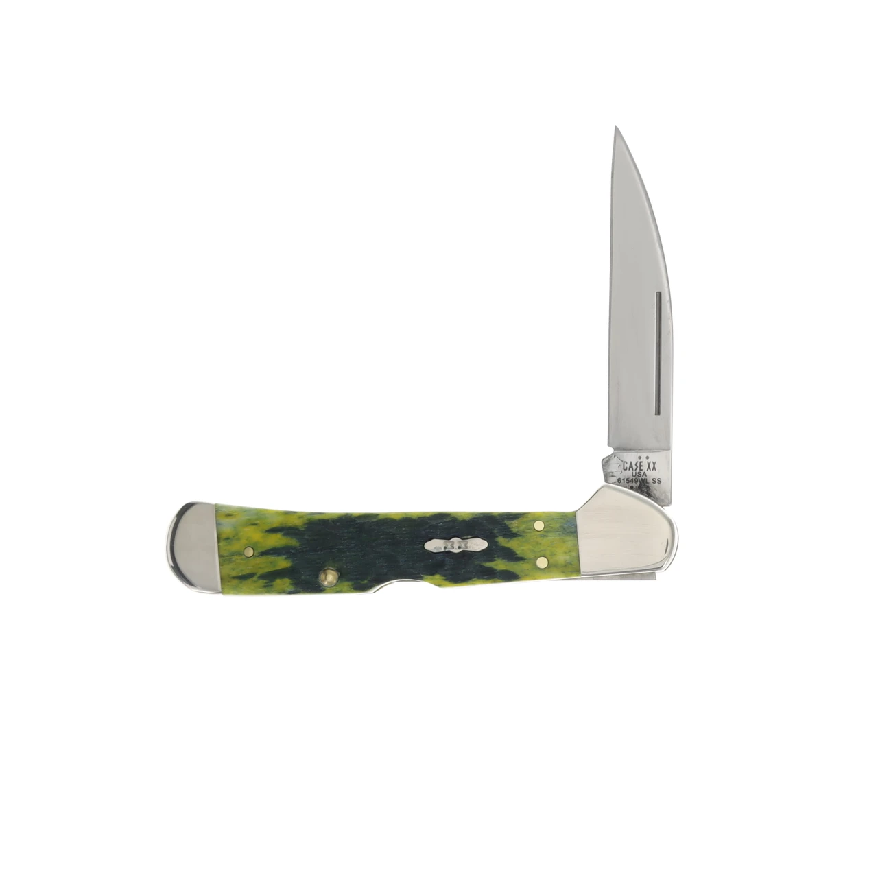 Case XX CopperLock Folding Knife Green Apple Peach Seed Jigged Bone CA27864