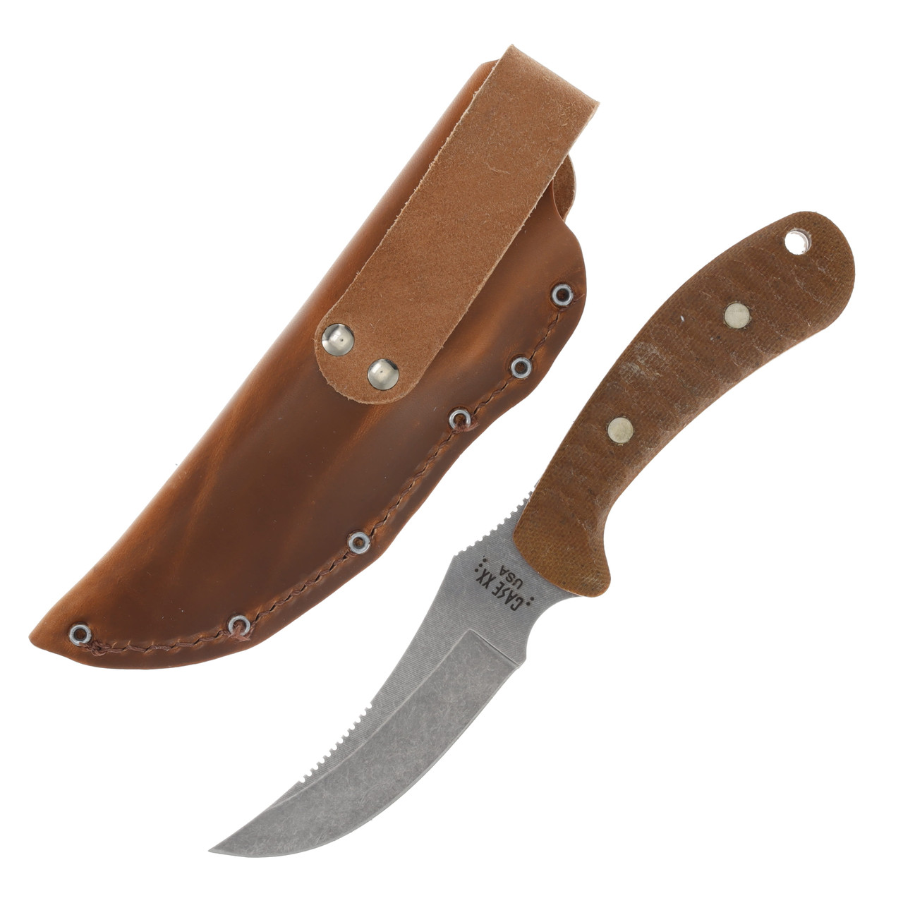 Case XX Ridgeback Hunter Fixed Blade Natural Canvas Red G10 Knife CA30592