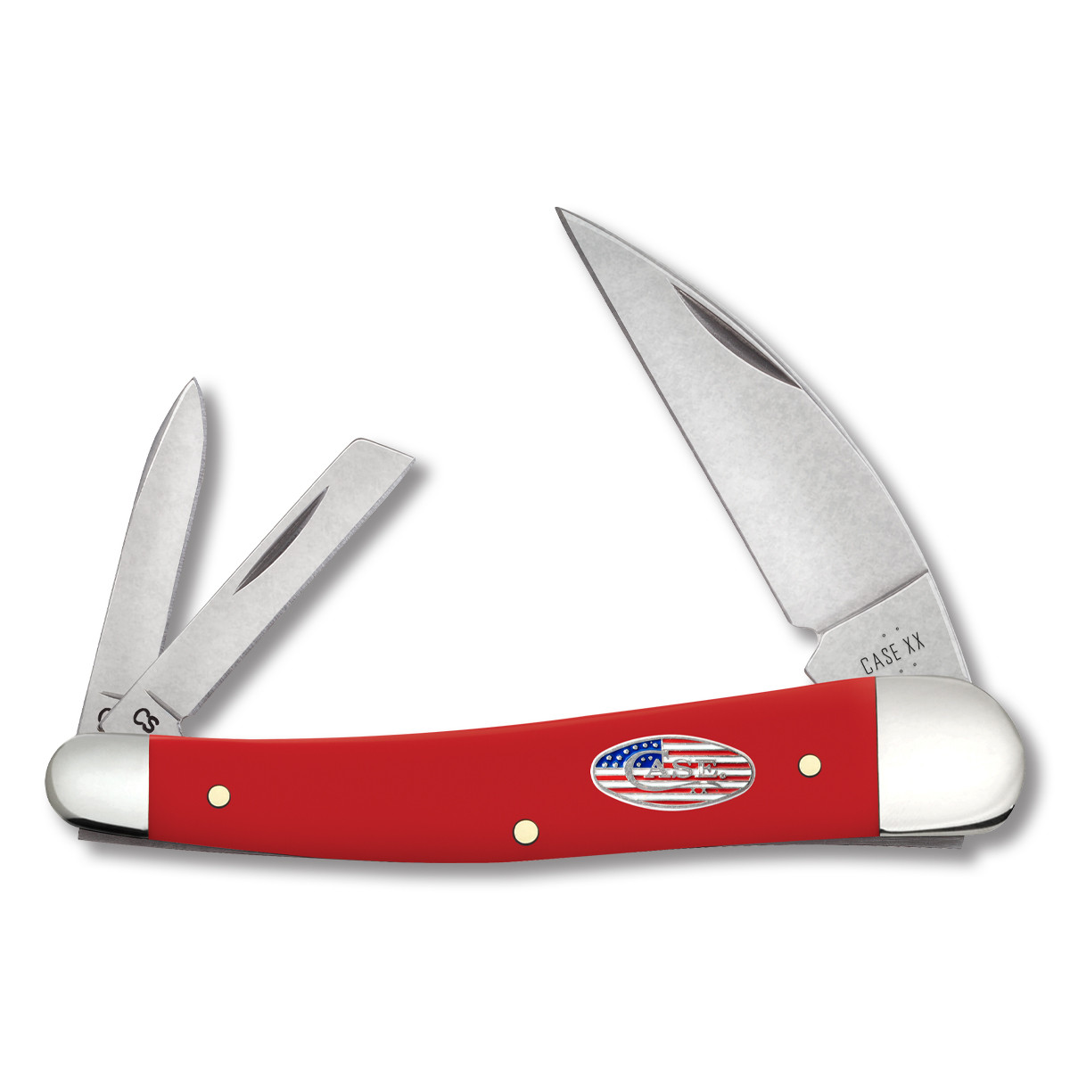 Case XX American Workman Carbon Steel Red Synthetic Seahorse
