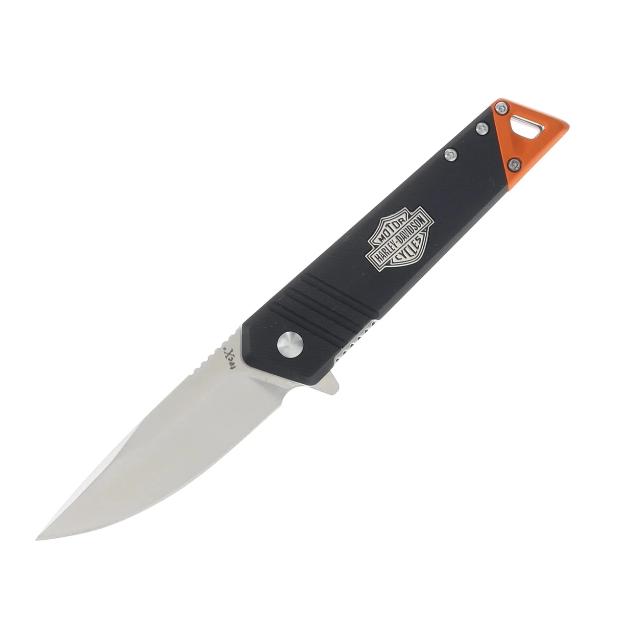 Tec-X FL-25 Flipper Folding Knife Harley-Davidson Orange/Black Aluminum CA52272