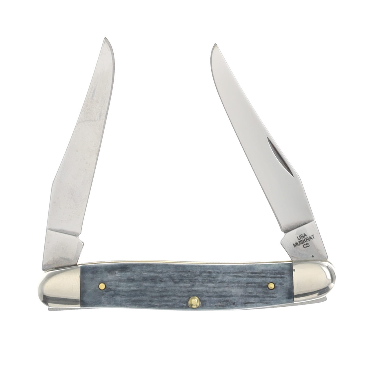 Case XX Pocket Worn Muskrat Folding Knife Crandall Jig Gray Bone