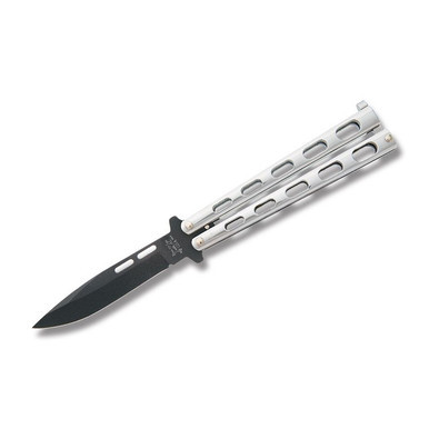 Bear & Son Balisong 4" Black Stainless Spear Point