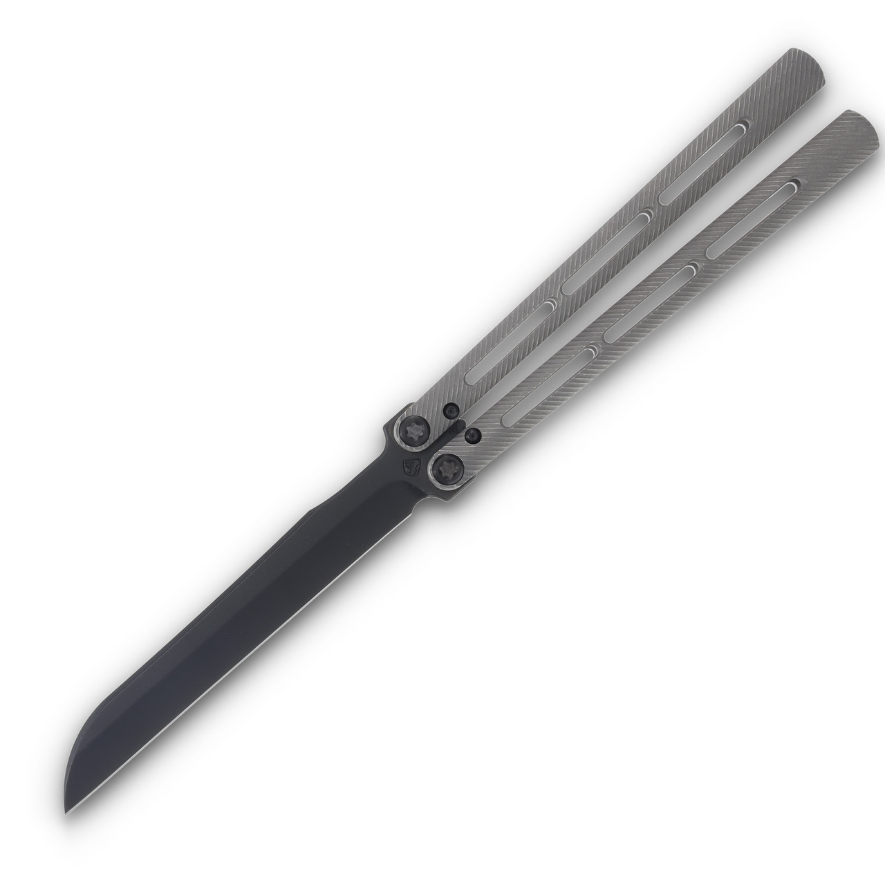 Medford Viceroy Tumbled Titanium Butterfly Knife 4.85in Black