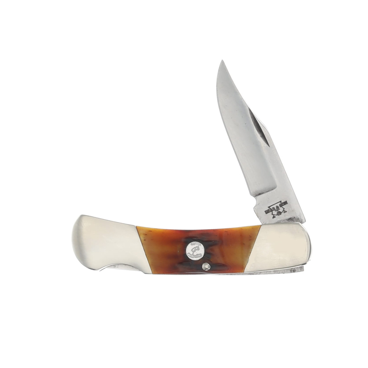 Bear & Son 3 Inch Red Stag Bone Lockback Folding Knife Clip Point BRCRSB26