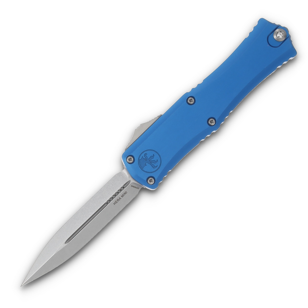 Microtech Knives Hera II Mini D/E OTF Auto Blue 3in Stonewash Dagger