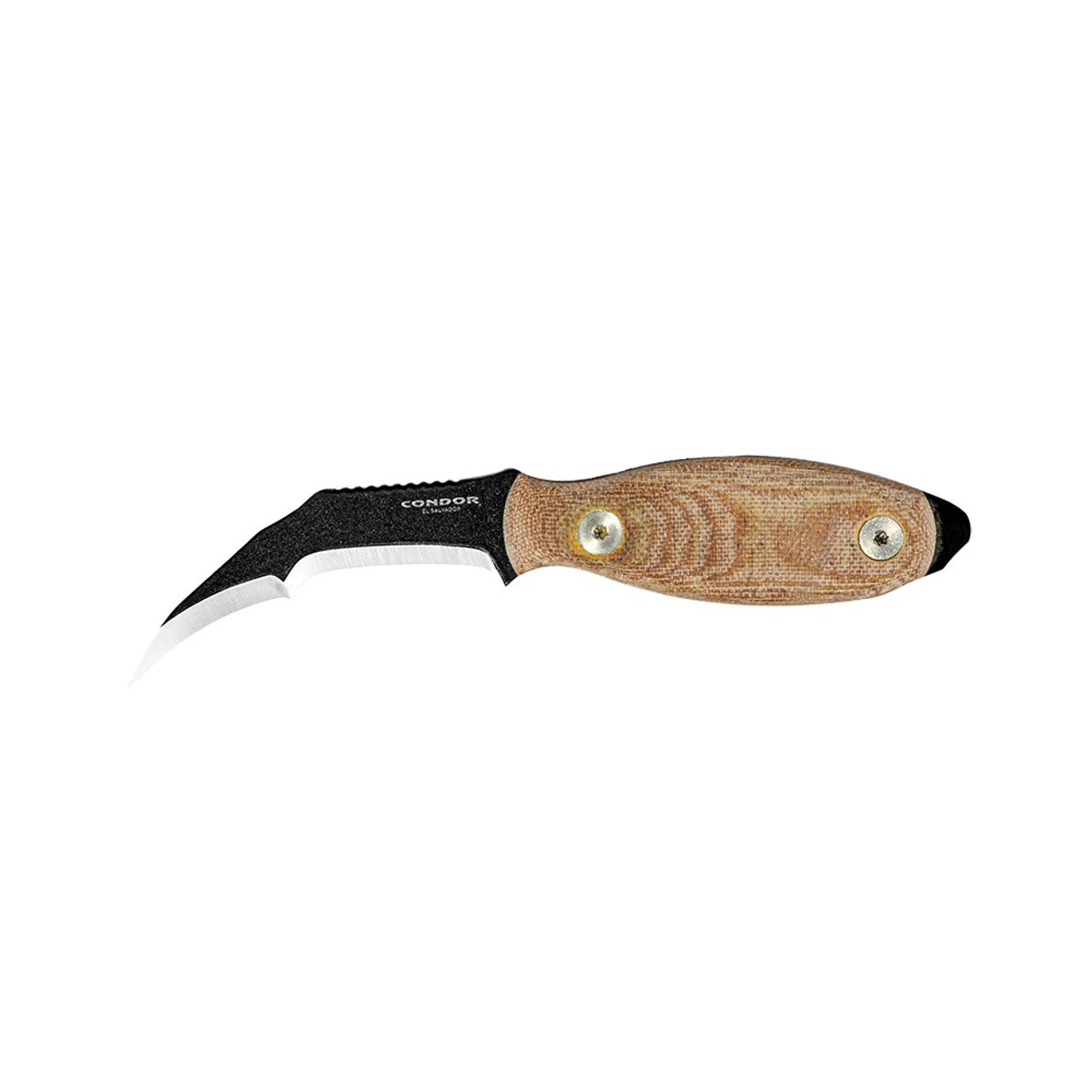 Condor Tool and Knife Zompopo Knife Natural Micarta 3.01in Black Blade