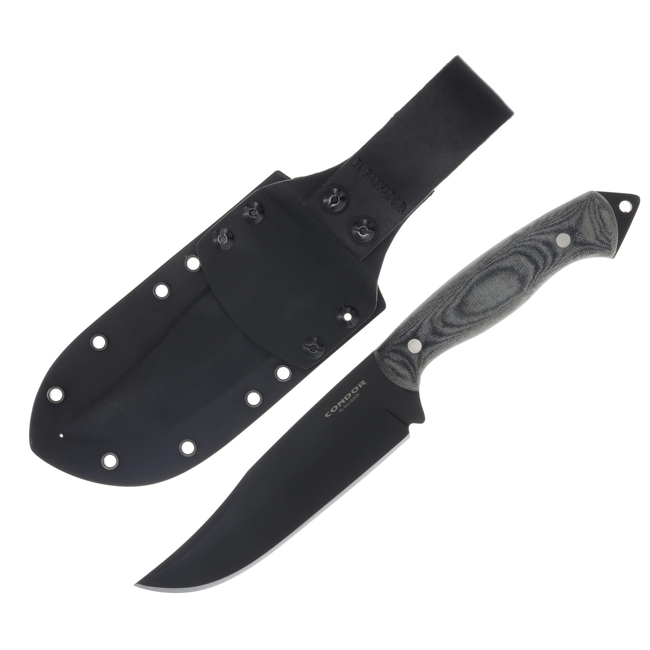 Condor Rough N Ready Fixed Knife 6.51in Plain Black Cerakote Clip Point CTK61755