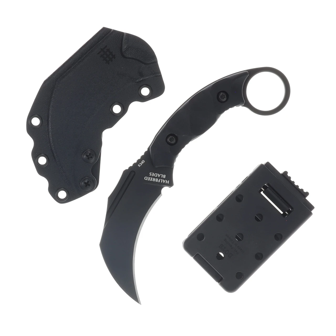 Halfbreed Blades Close Quarters Combat Talon Fixed Blade Plain Edge Black CQB02PBLKK340