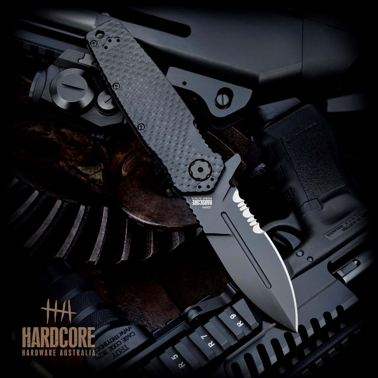 HHA MILSPEC Folder Series - Partially Serrated Spear Point/ Black/S35VN MILF05PSBLK