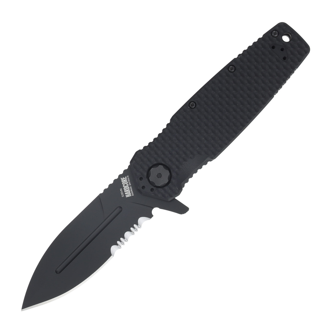 HHA MILSPEC Folder Series - Partially Serrated Spear Point/ Black/S35VN MILF05PSBLK