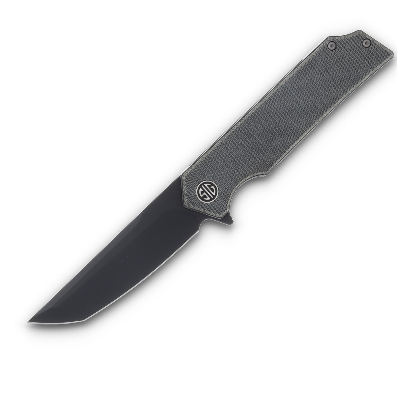 EIKONIC Knives x Sig Sauer Tsuru Salt-Pepper Micarta 3.3 Inch Black DLC Blade EIKTS8BB