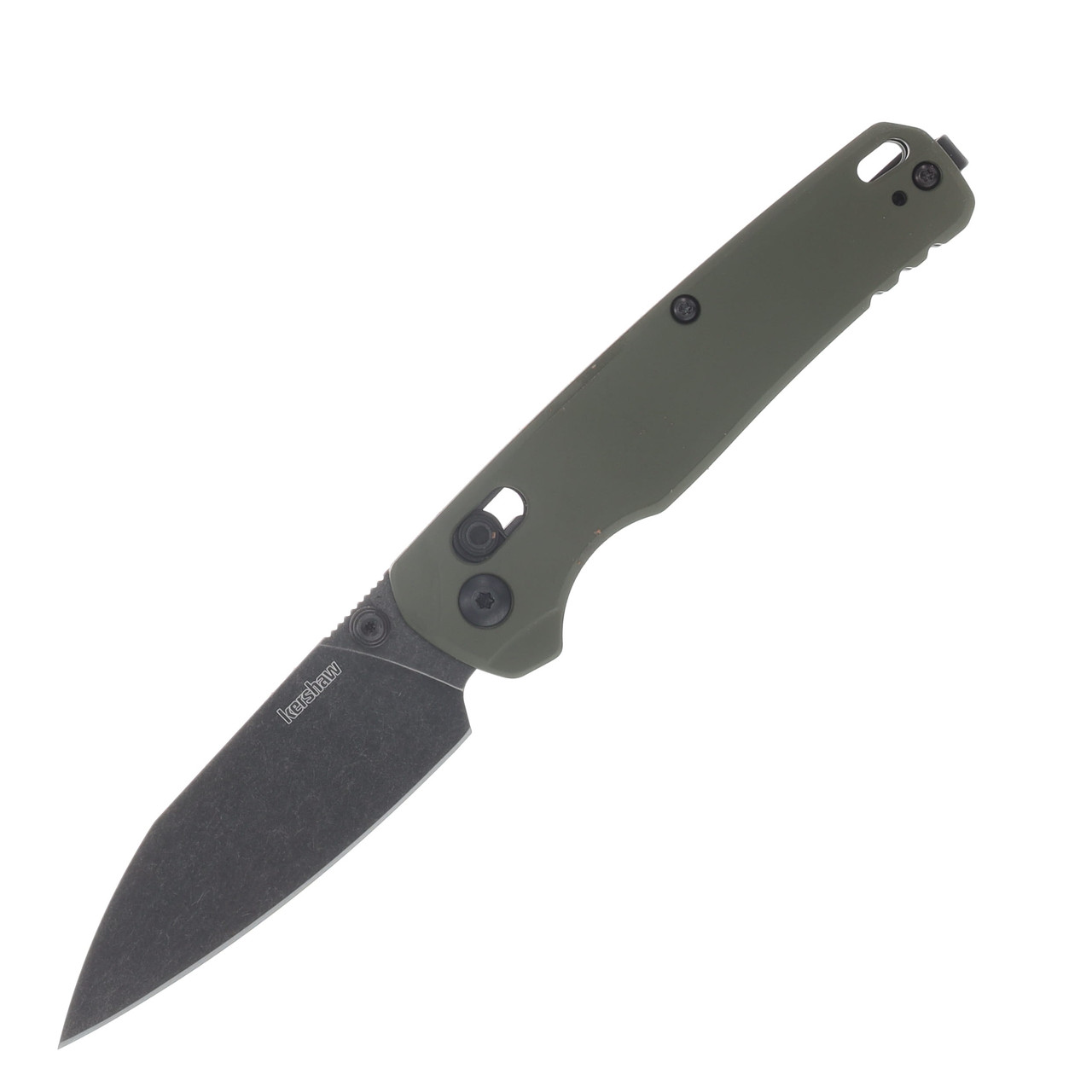 Kershaw Bel Air Duralock KVT Folding Knife CPM-Magnacut Blackwashed Drop Point Blade OD Green Cerakote Aluminum Handle KS6105OLBW