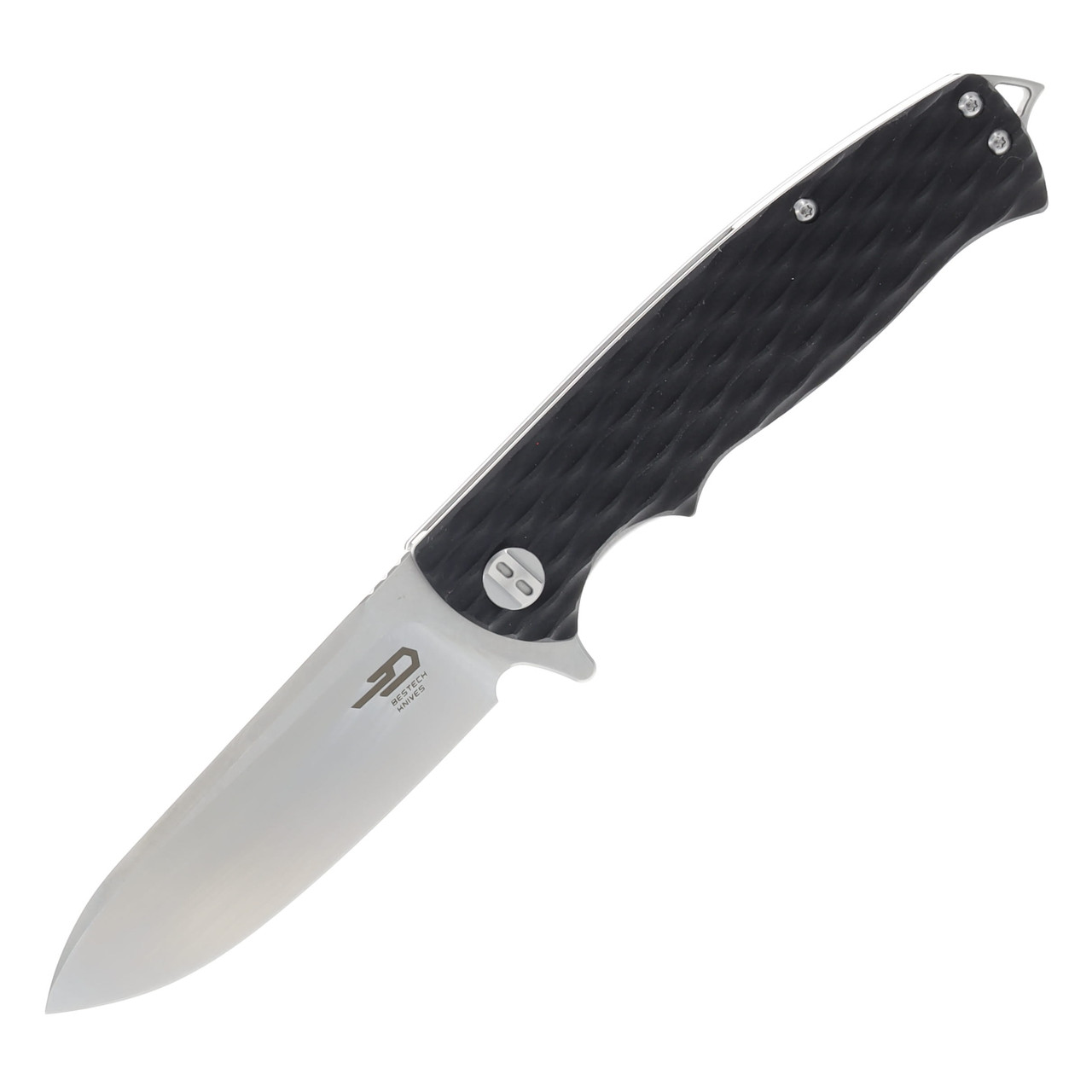 Bestech Knives Grampus Black G10 Folding Knife 3.47in Two Tone Drop Point BG02A