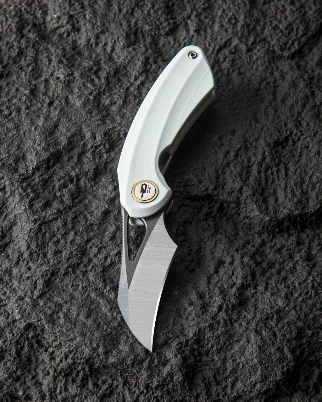 Bestech Knives Bihai White 2.15 Inch Plain Dual Finish Whancliffe Open