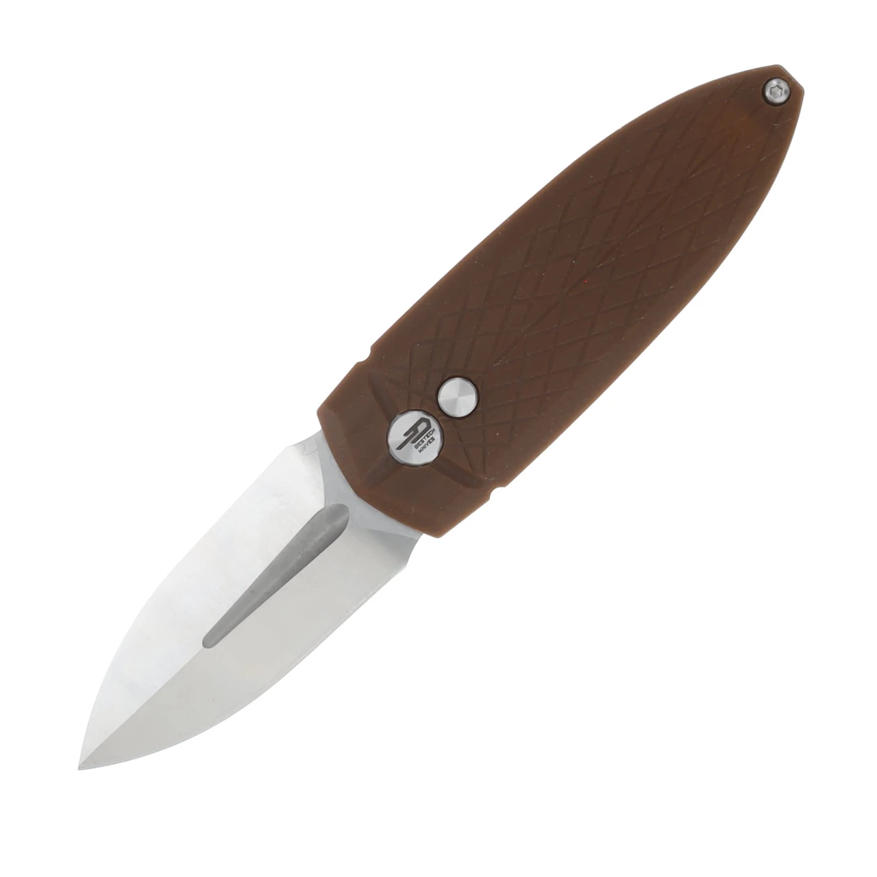 Bestech Knives Ququ Folding Knife Brown 2.2in Plain Satin Spear Point BG57A-3