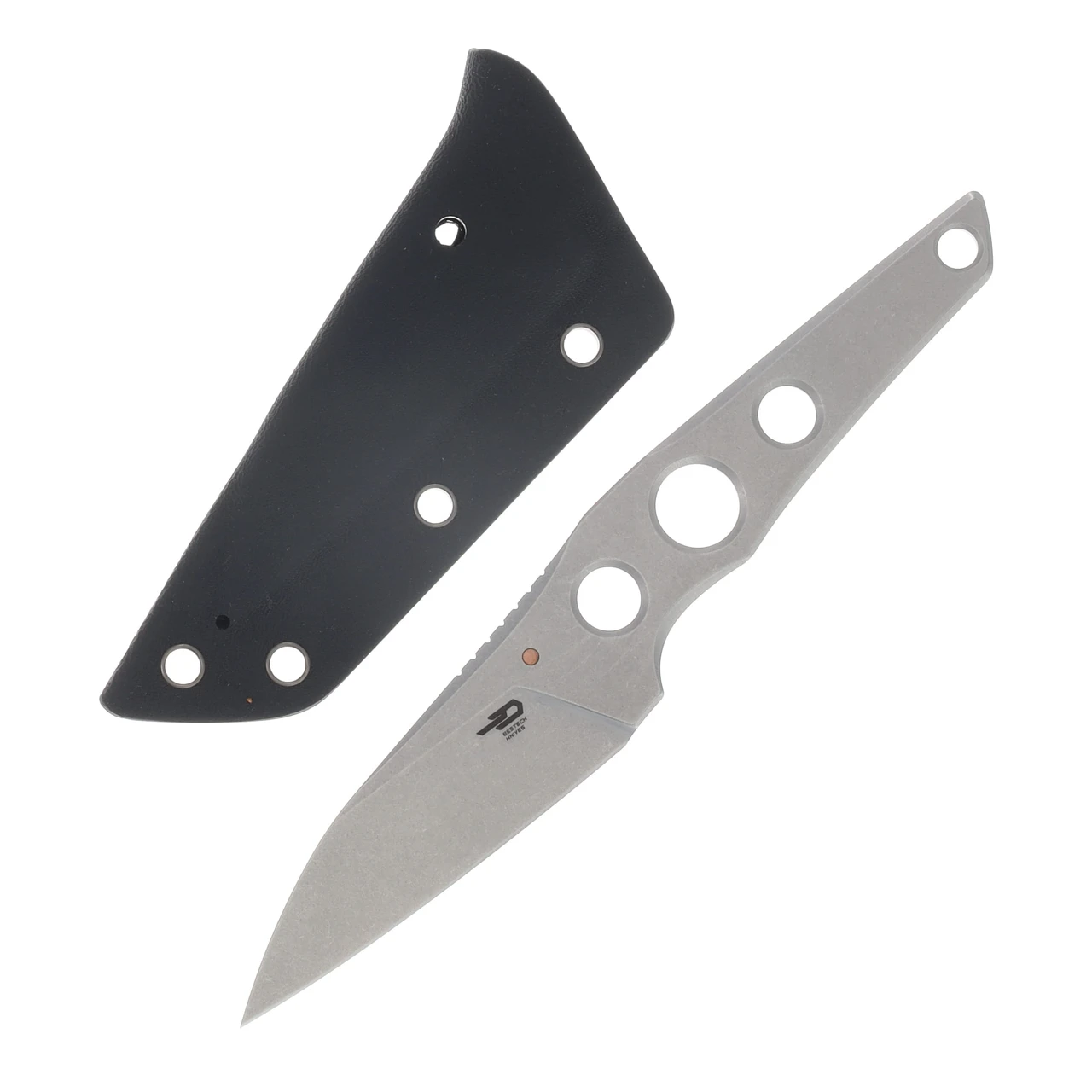 Bestech VK-Core Fixed Blade Knife Gray Stonewash Wharncliffe with Kydex Sheath BFK05A