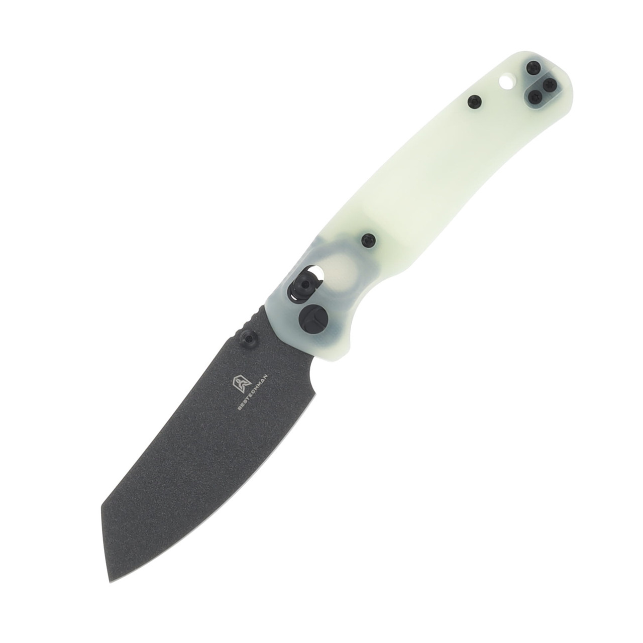 Bestech Knives Bestechman Cicada's Wing Folding Knife Natural Jade G-10/Black Blade BMK06A