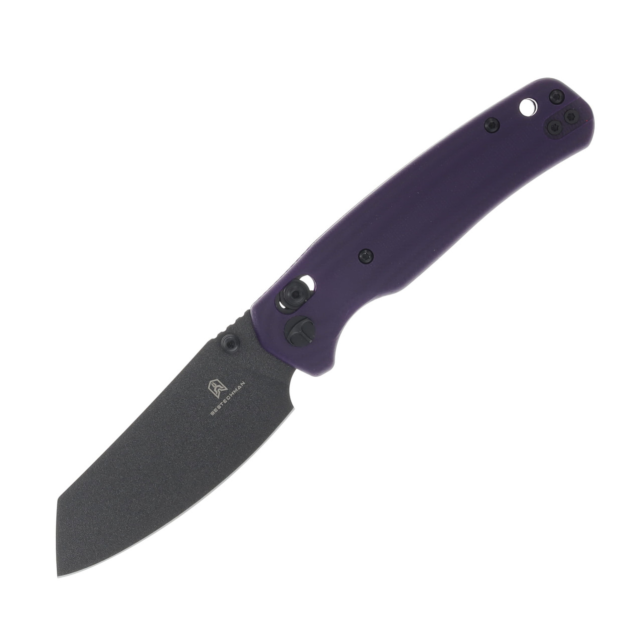Bestechman Cicada's Wing Folding Knife Purple G-10/Black Blade