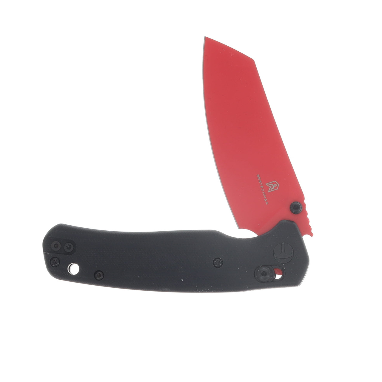 Bestechman Cicada's Wing Folding Knife Black G-10/Red Blade