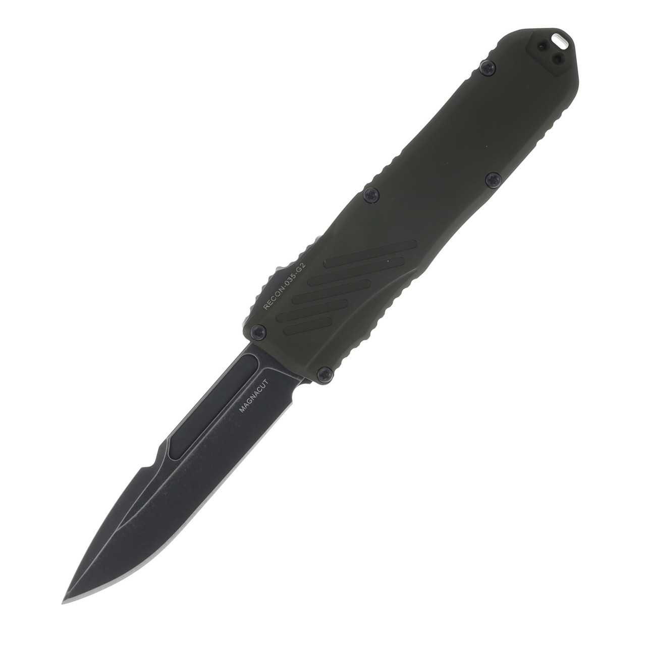 Guardian Tactical Recon-035 OTF Automatic Knife Dark Stonewash Spear Point/OD Green AUGT98611-G2