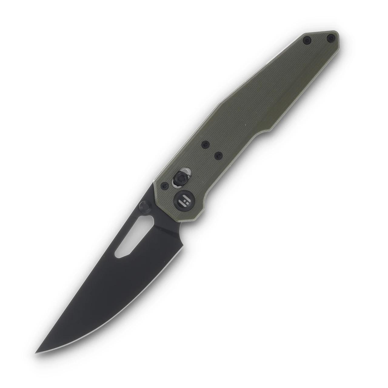 Hightron Knives Sharplyn OD Green G-10 Handle Black 14C28N Blade HK01GRN