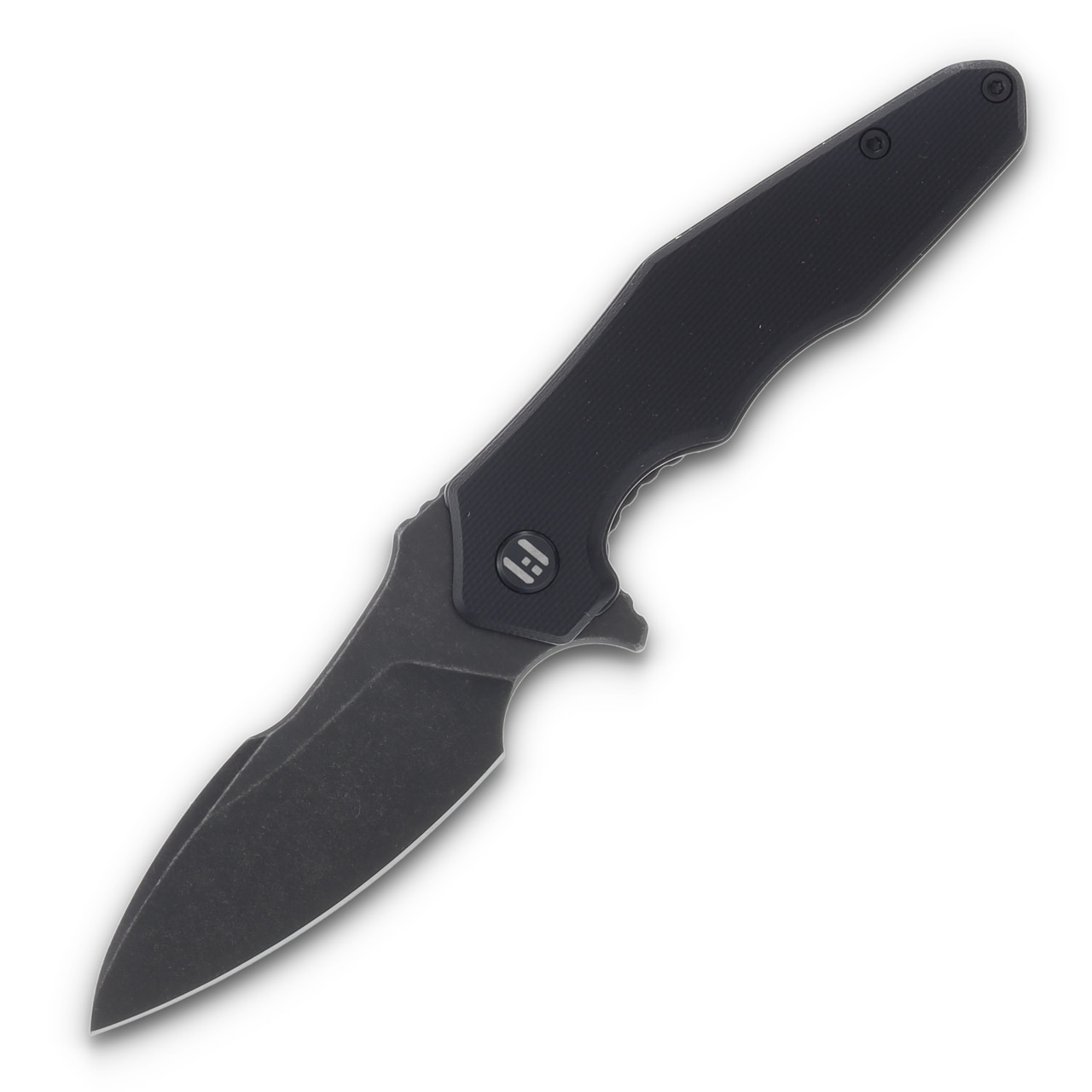 Hightron Knives Mini Ventura 2.85in Plain Black Stonewash Clip Point HK05BLKBS