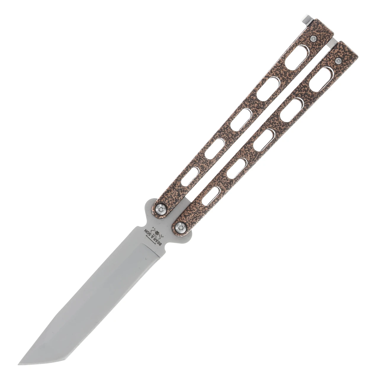 Bear & Son 5" Copper Vein Tanto Butterfly Knife BR114TCV