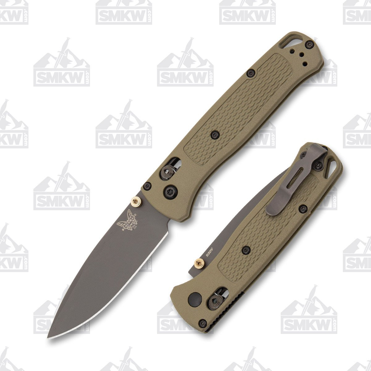 Benchmade Bugout AXIS Ranger Green Folding Knife 3.24in Smoked Gray Blade