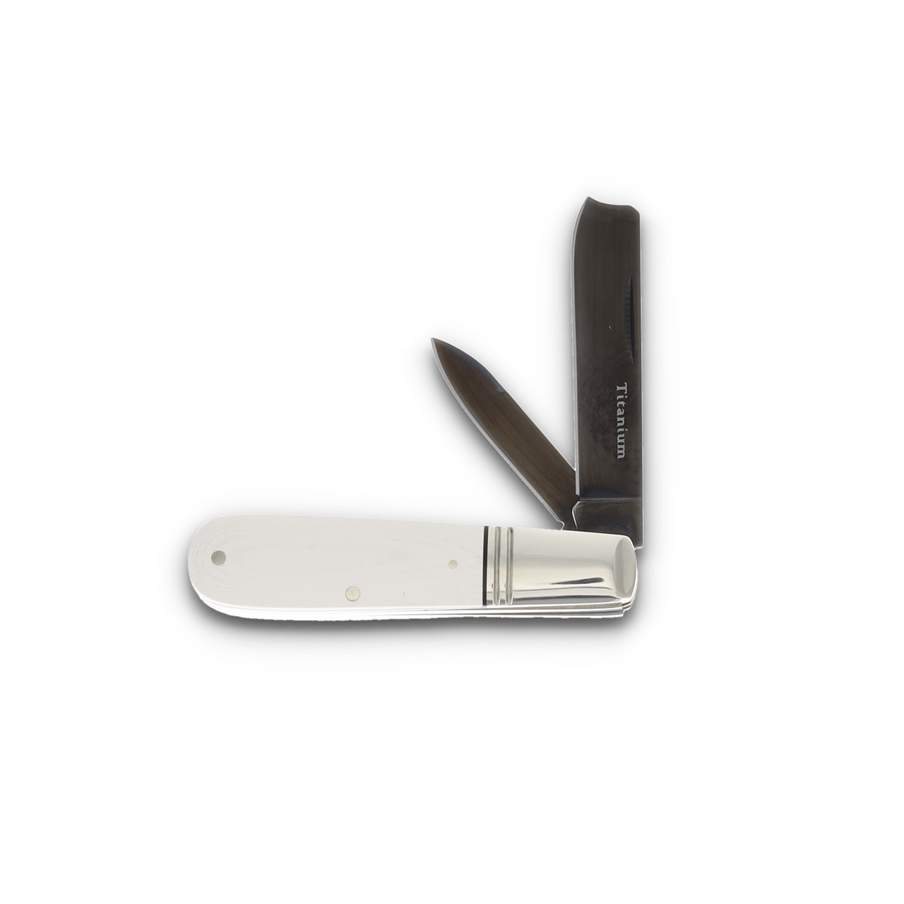Rough Rider Tuxedo Series White Micarta Razor Barlow Folding Knife