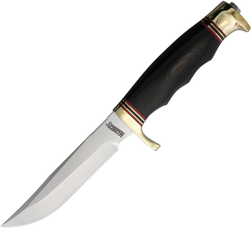 Marble's Black Micarta Finger Grooved Hunter Fixed Blade MR725