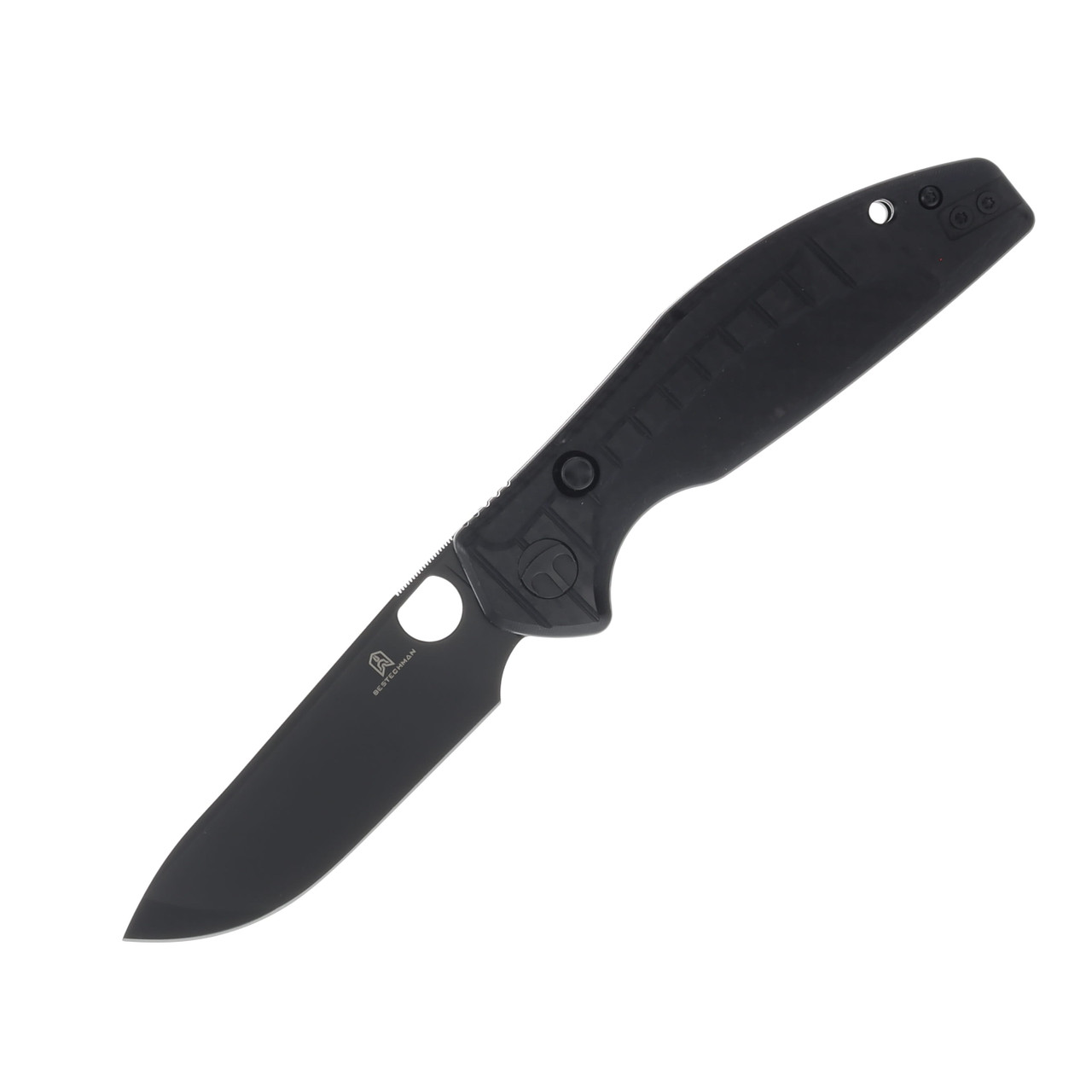 Bestech Knives Bestechman Angry Owl Black G10 CF Pattern 3.25in Black PVD Blade BMK12F-2