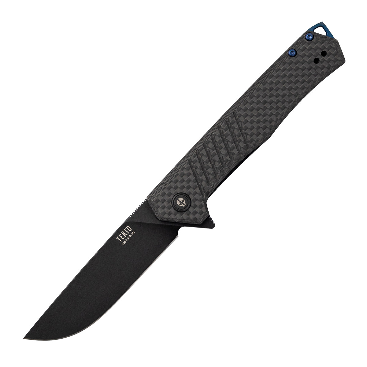 TEKTO F1 Alpha Folding Knife Plain Black Modified Straight Back
