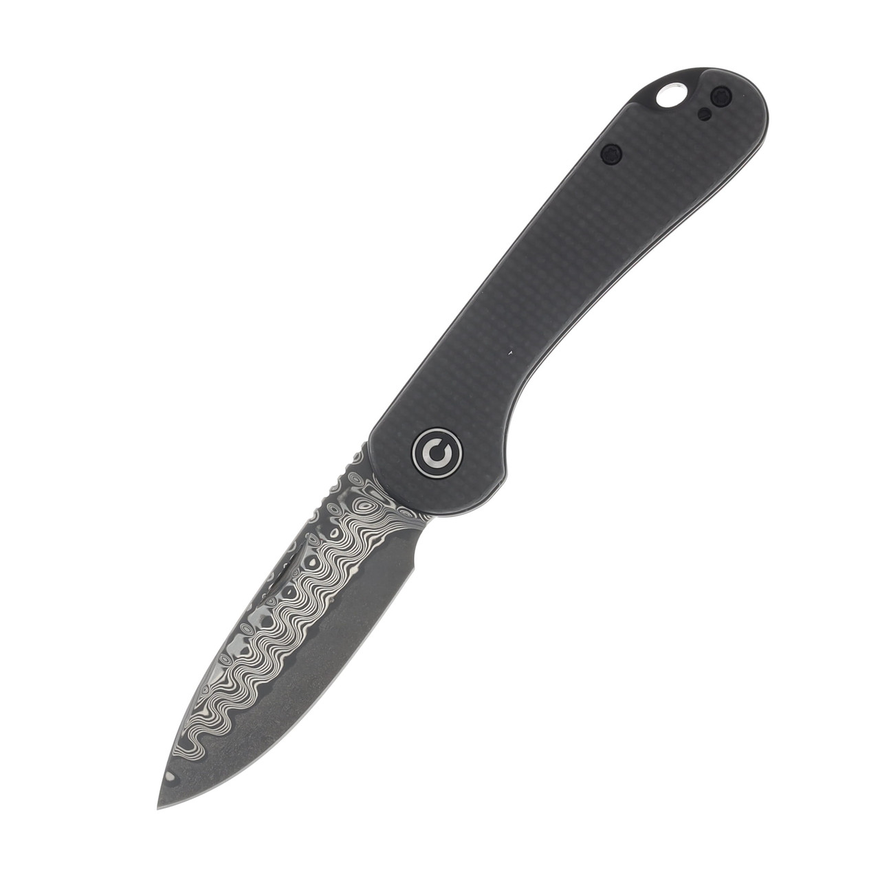 CIVIVI Elementum Folding Knife 2.96 Inch Plain Damascus Drop Point C18062AJ-DS1
