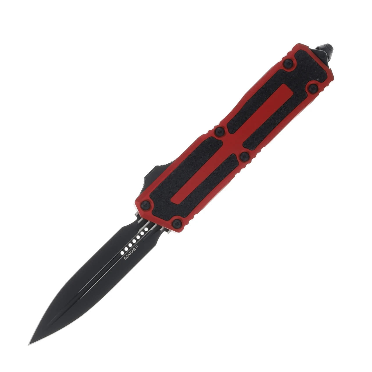 Microtech Knives Scarab II Gen III Auto OTF Red 3.95in Black Dagger AUMT12801RD