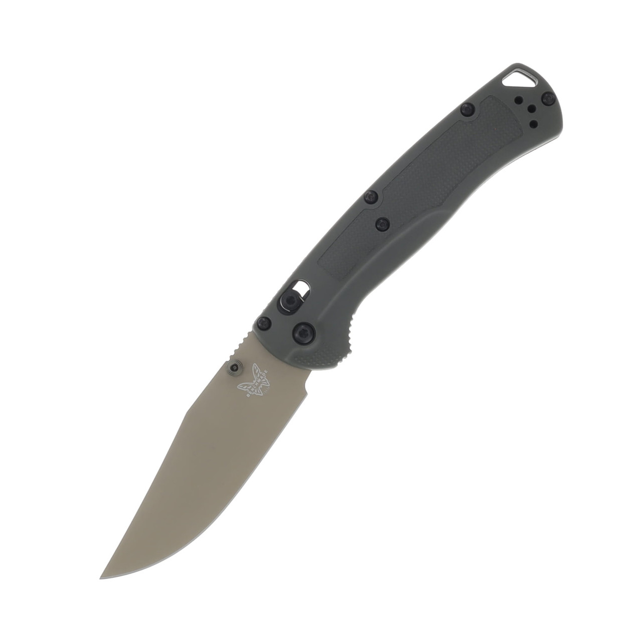 Benchmade Taggedout Folding Knife Deep Olive Grivory Handle Tan Elmax 3.5in Blade BM15536TN-02